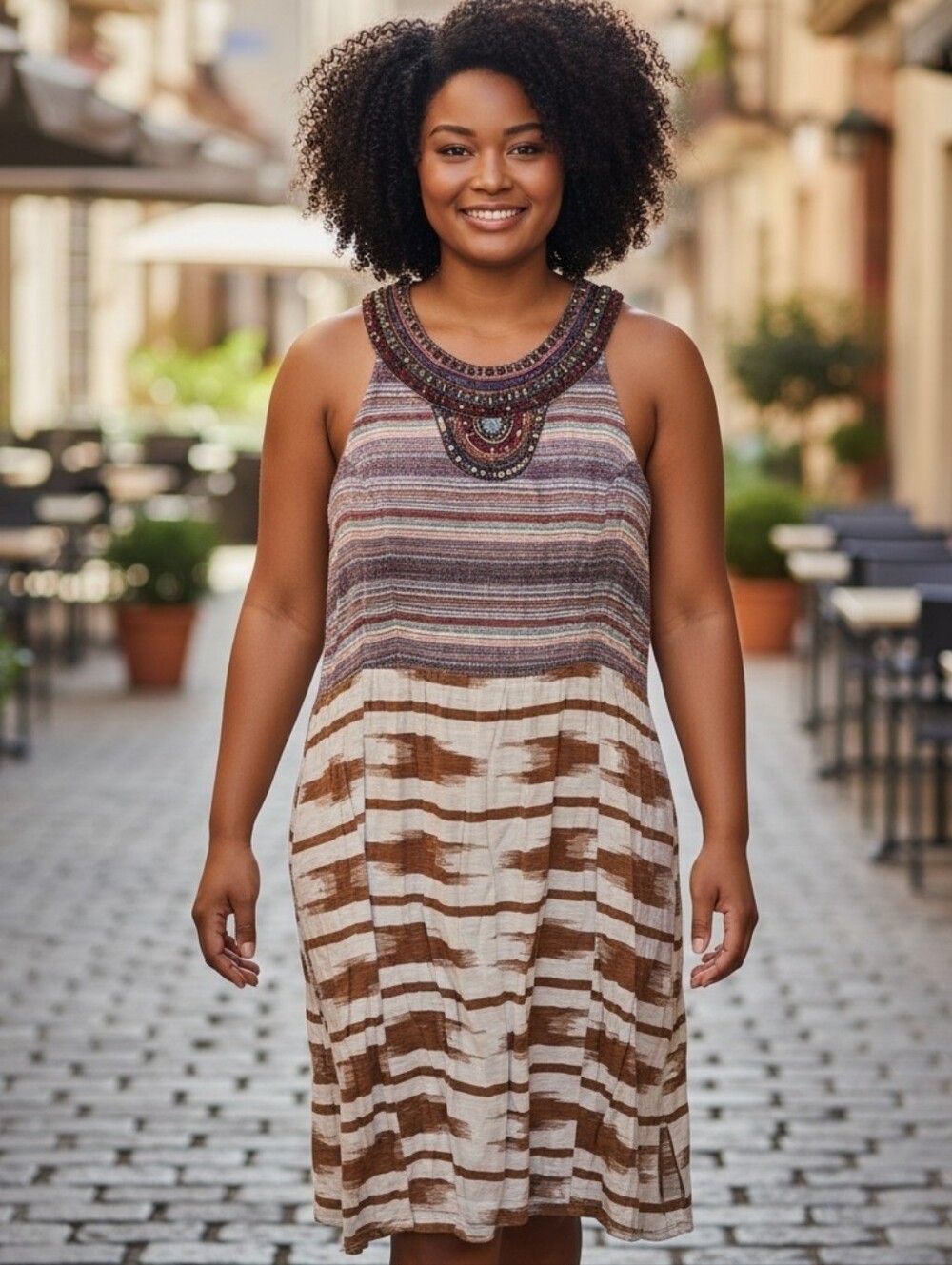 Lucky Brand Grecian Beaded Halter Dress